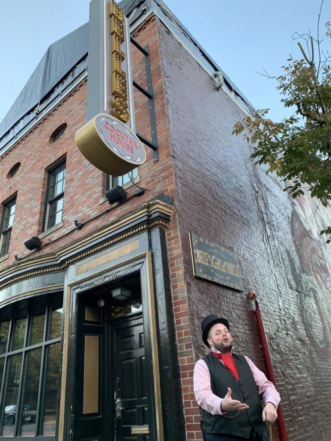 Dr. Jonathan Coleman leads a haunted walking tour around Lexington, Kentucky, on Wednesday, Oct. 24, 2018. 