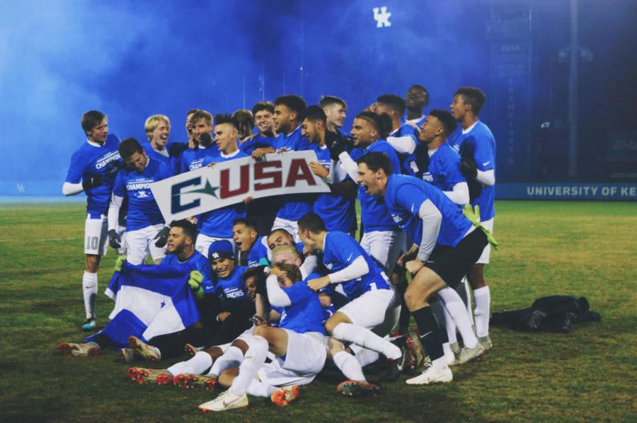 The+Kentucky+mens+soccer+team+poses+for+a+group+photo+after+a+victory+after+the+senior+night+game+against+Old+Dominion+at+the+Bell+Soccer+Complex+on+Friday+November+2%2C+2018+in+Lexington%2C+Kentucky.+Kentucky+defeated+Old+Dominion+3-0.+Photo+by+Olivia+Beach+%7C+Staff