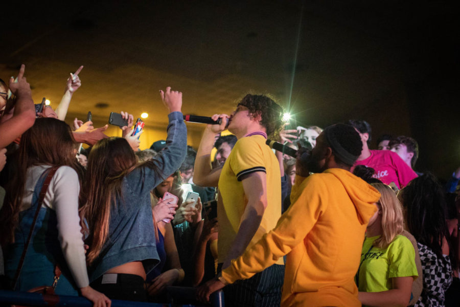 Jack Harlow gets close to the crowd to rap. Music artist Jack Harlow performed at the University of Kentucky on November 12, 2018. Photo by Sukruthi Yerramreddy | Staff
