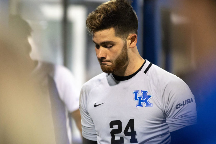 University of Kentucky mens soccer team lost to University of Maryland 1-0 in the Elite Eight of the NCAA Tournament at the Wendell and Vickie Bell Soccer Complex on Friday, Nov. 30, 2018, in Lexington, Kentucky. Photo by Michael Clubb | Staff