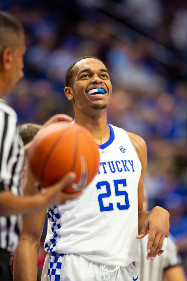 Sophomore forward PJ Washington smiles during the game against Transylvania on Friday, Oct. 26, 2018 at Rupp Arena in Lexington, Ky. Photo by Jordan Prather | Staff