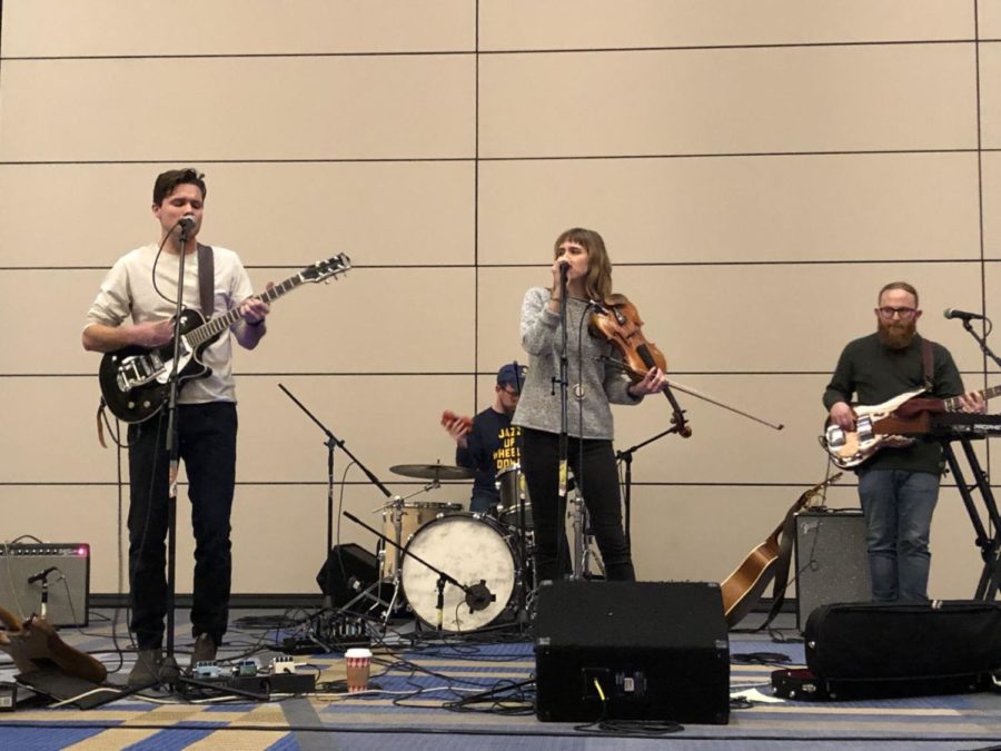 Bands Lylak and Johnny Conqueroo perform for students on Dec. 3, 2018. 