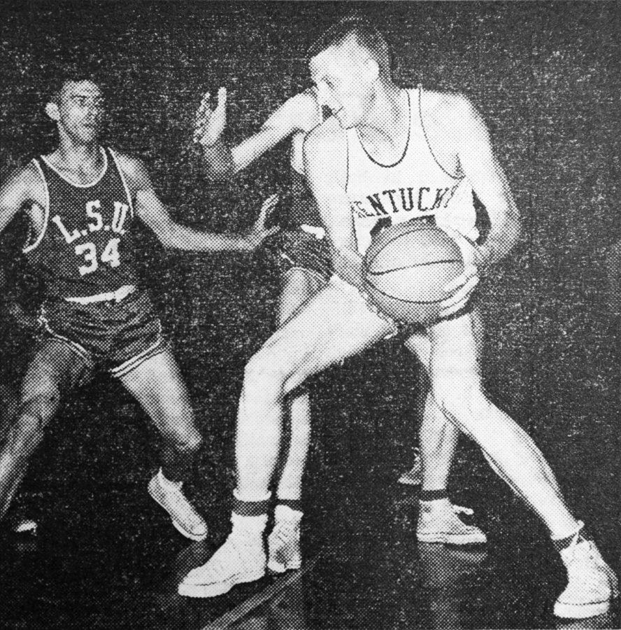 Kentucky basketball defeats LSU 77-45 at memorial coliseum on Saturday, Jan. 9, 1960.