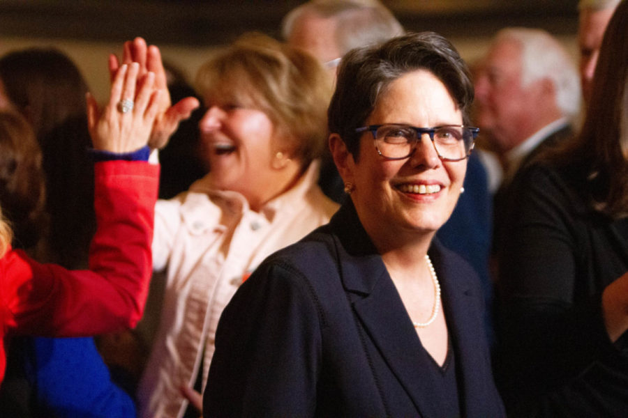 Linda Gorton and her supporters celebrate her mayoral race win at her election party at Limestone Hall in Lexington, Ky. on Nov. 6, 2018. Photo by McKenna Horsley | Staff