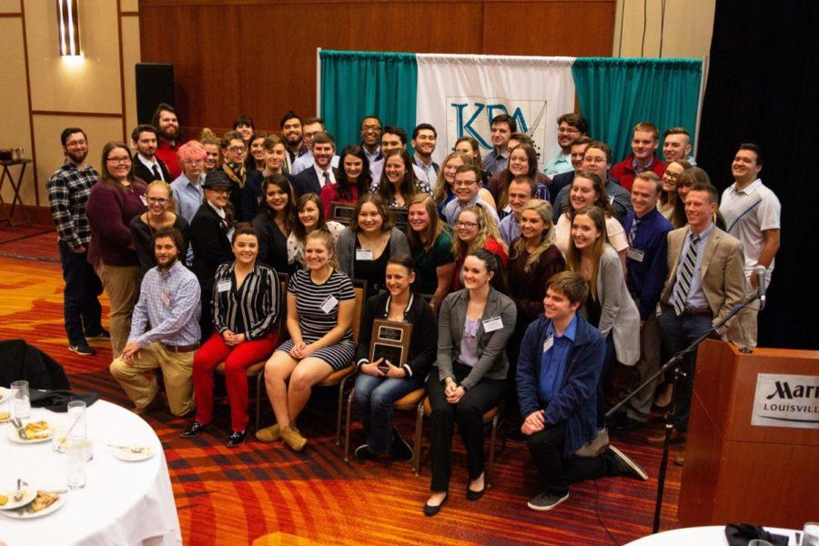 Student journalists are recognized at the Kentucky Press Association convention on Jan. 25, 2019. Photo by David Stephenson. 