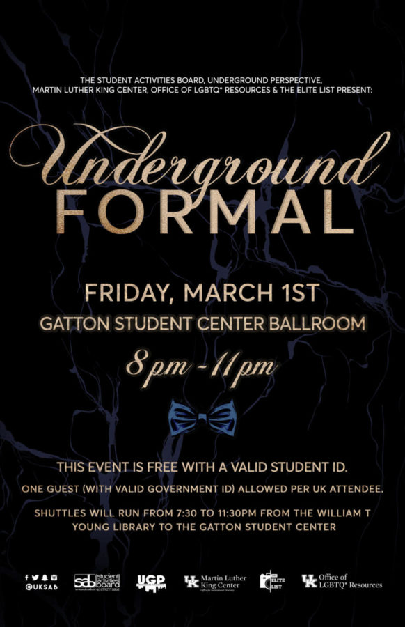 The fourth annual Underground Formal will be held on Friday, March 1, from 8 to 11 p.m.