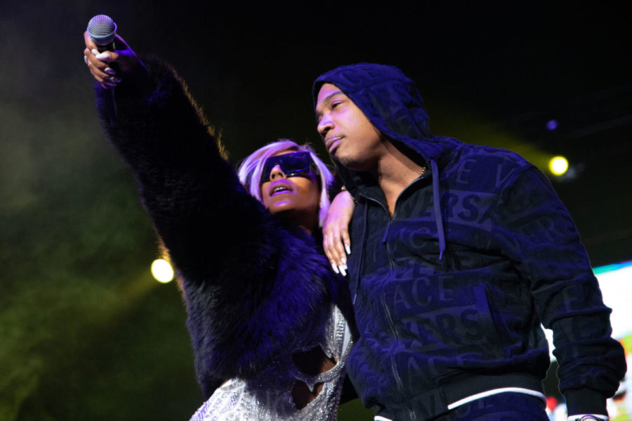 Ashanti and Ja Rule perform on stage. Artists Mya, Ma$e, Piles, Rick Ross, Lil Kim, JaRule, and Ashanti performed in the Real Music Festival at Rupp Arena on Feb. 21, 2019 in Lexington, Kentucky. Photo by Michael Clubb | Staff