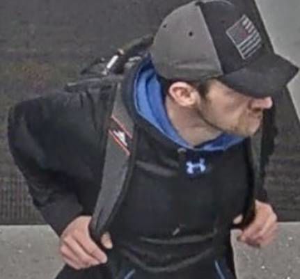 UK police say that this unidentified man stole items from buildings around the UK campus on Feb. 23, 2019. He's described by police as a white male between 5'6