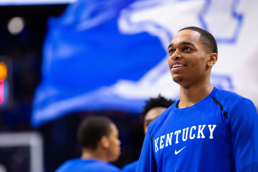 Kentucky+sophomore+forward+PJ+Washington+walks+onto+the+court+before+the+game+against+LSU+on+Tuesday%2C+Feb.+12%2C+2019%2C+at+Rupp+Arena+in+Lexington%2C+Kentucky.+Kentucky+lost+with+a+final+score+of+71-73.+Photo+by+Jordan+Prather+%7C+Staff