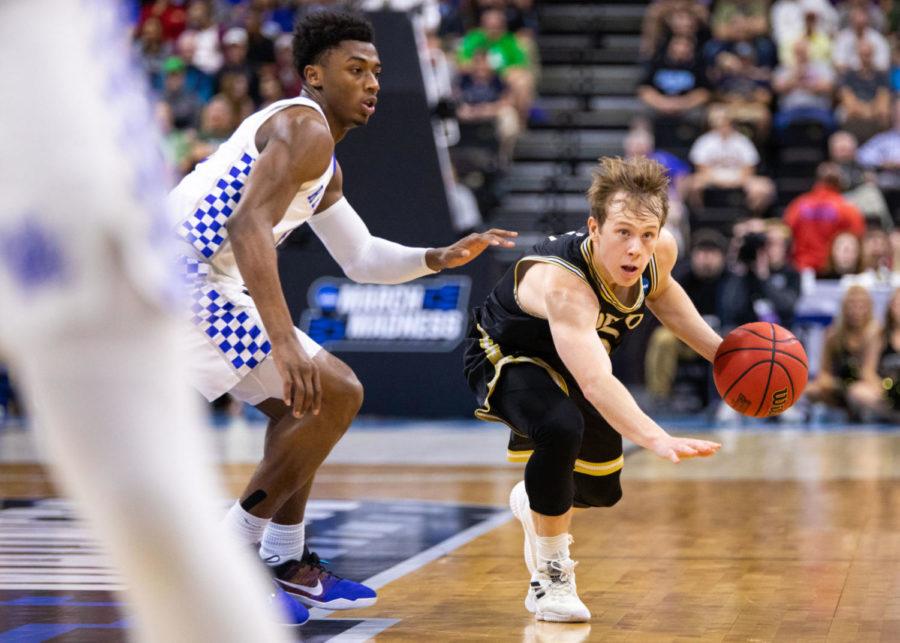 Kentucky freshman guard Ashton Hagans chases after Wofford sophomore guard Storm Murphy during the game against Wofford in the second round of the NCAA tournament on Saturday, March 23, 2019, at VyStar Veterans Memorial Arena in Jacksonville, Florida. Photo by Jordan Prather | Staff