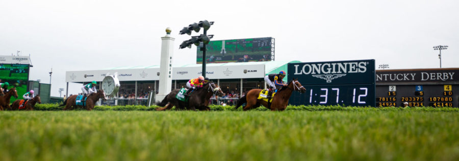 Beau Recall leads the pack to the finish during the Turf Mile before the 145th running of The Kentucky Derby on Saturday, May 4, 2019, at Churchill Downs in Louisville, Kentucky. Photo by Jordan Prather | Staff