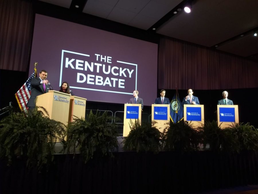 The+Democratic+candidates+for+governor+debate+at+the+University+of+Kentucky+ahead+of+the+years+May+primary+elections.