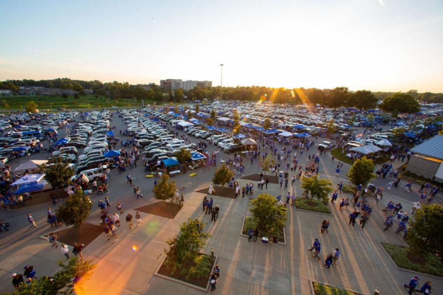 The parking lots were full of cars and tailgaters prior to the game against South Carolina on Saturday, Sept. 29, 2018, in Lexington, Kentucky. Kentucky defeated South Carolina 24 to 10. Photo by Jordan Prather | Staff