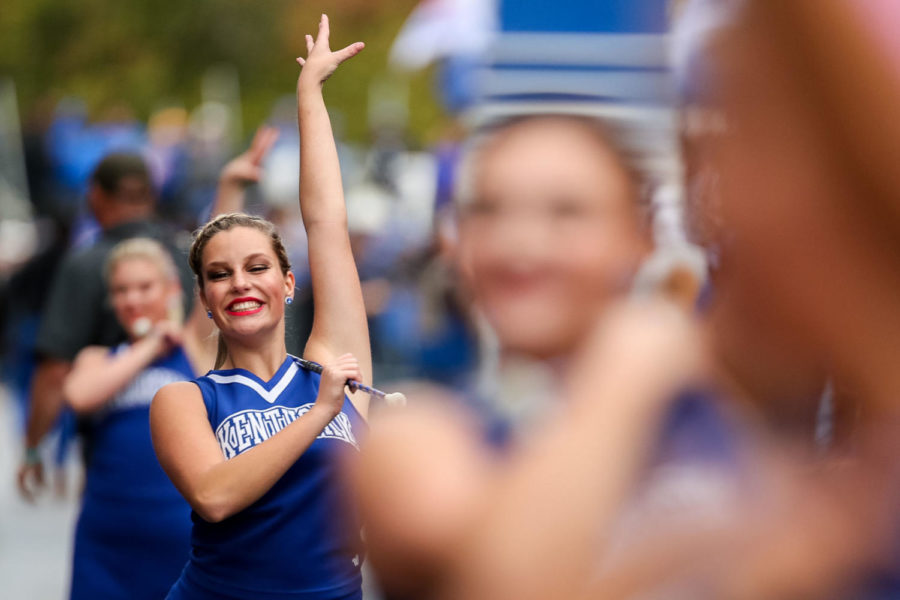 A+UK+majorette+performs+during+Cat+Walk+before+the+University+of+Kentucky+vs.+University+of+Missouri+football+game+on+Saturday%2C+Oct.+26%2C+2019%2C+at+Kroger+Field+in+Lexington%2C+Kentucky.+Kentucky+won+29-7.+Photo+by+Michael+Clubb+%7C+Staff