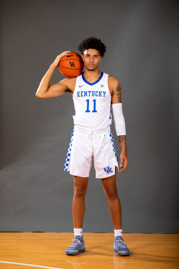 Kentucky freshman guard Dontaie Allen poses for a photo during mens basketball photo day on Thursday, Sept. 19, 2019, at the Joe Craft Center in Lexington, Kentucky. Photo by Jordan Prather | Staff