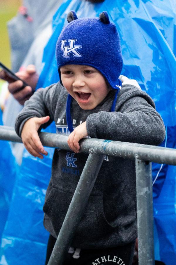 A+young+fan+gets+excited+for+Cat+Walk+before+the+University+of+Kentucky+vs.+UT+Martin+football+game+on+Saturday%2C+Nov.+23%2C+2019%2C+at+Kroger+Field+in+Lexington%2C+Kentucky.+UK+won+50-7.+Photo+by+Michael+Clubb+%7C+Staff