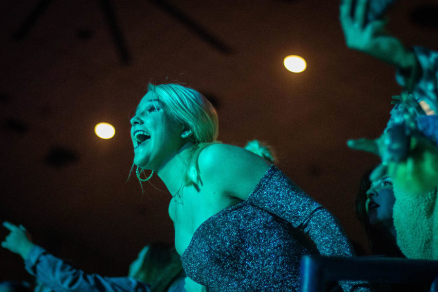 Audience member gets hype during SABs last fall concert. Music artist Jack Harlow performed at the University of Kentucky on November 12, 2018. Photo by Sukruthi Yerramreddy | Staff