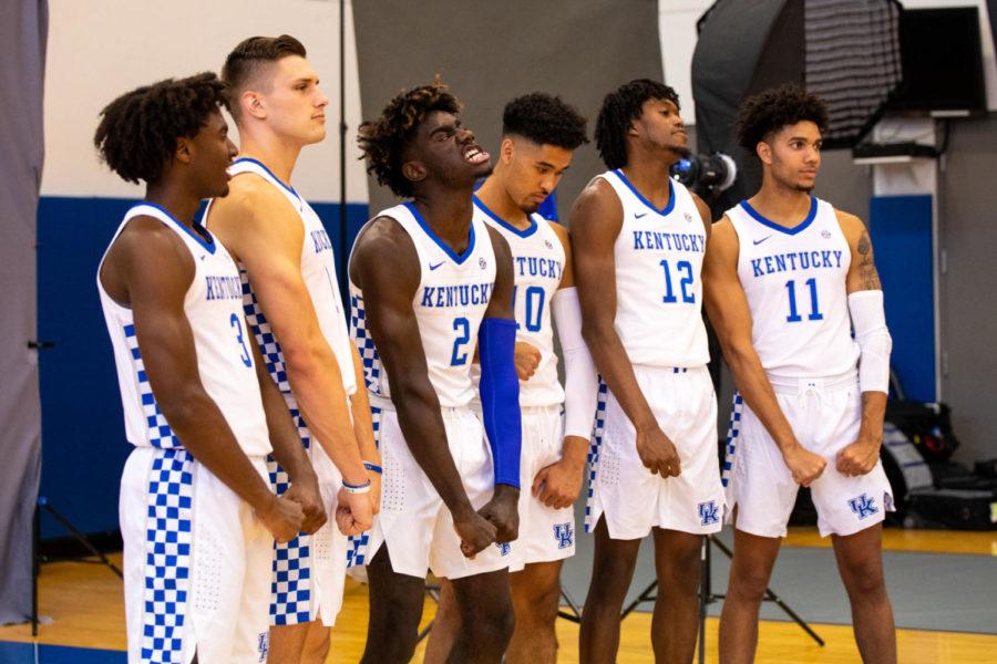 Kentucky+players+pose+for+a+photo+during+mens+basketball+photo+day+on+Thursday%2C+Sept.+19%2C+2019%2C+at+the+Joe+Craft+Center+in+Lexington%2C+Kentucky.+Photo+by+Jordan+Prather+%7C+Staff