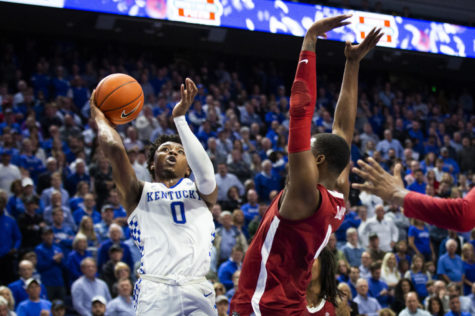 Kentucky sophomore guard Ashton Hagans attempts a basket during the game against Alabama at Rupp Arena on Saturday, Jan. 11, 2020 in Lexington, Kentucky. Kentucky defeated Alabama 76-67. Photo by Arden Barnes | Staff