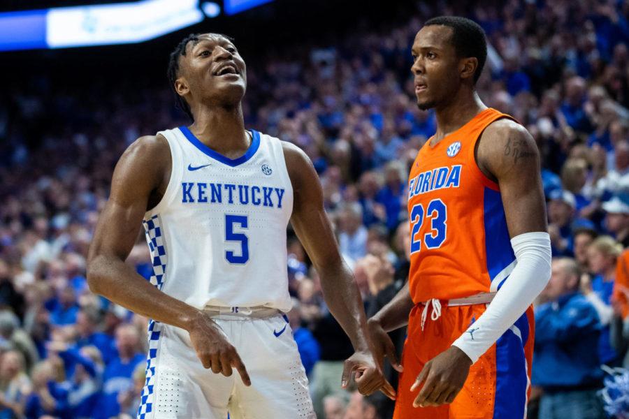 Kentucky+sophomore+guard+Immanuel+Quickley+hypes+up+the+crowd+during+the+University+of+Kentucky+vs.+Florida+mens+basketball+game+game+on+Saturday%2C+Feb.+22%2C+2020%2C+at+Rupp+Arena+in+Lexington%2C+Kentucky.+UK+won+65-59.+Photo+by+Michael+Clubb+%7C+Staff