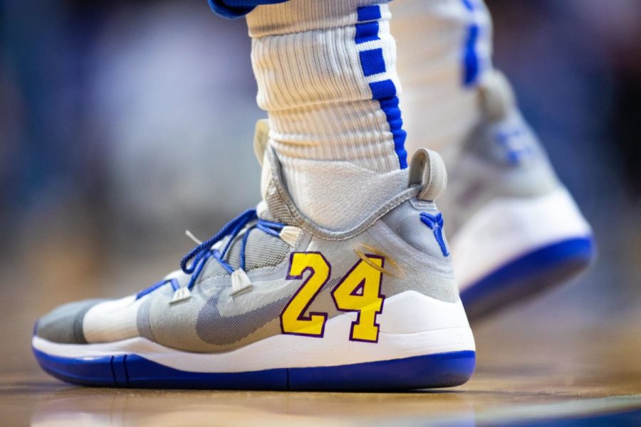 Nate Sestina, along with several of the Kentucky mens basketball players, honor Kobe Bryant in the Cats game against Vanderbilt on Wednesday, Jan. 29, 2020. | Jordan Prather
