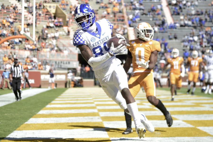 Kentucky+wide+receiver+Allen+Dailey+Jr.+%2889%29+catches+the+ball+for+a+touch+down+in+the+end+zone+during+a+game+between+Tennessee+and+Kentucky+at+Neyland+Stadium+in+Knoxville%2C+Tenn.+on+Saturday%2C+Oct.+17%2C+2020.Image+obtained+from+SEC+Media+Portal+-+101720_Tenn_Ky_GameAction1902