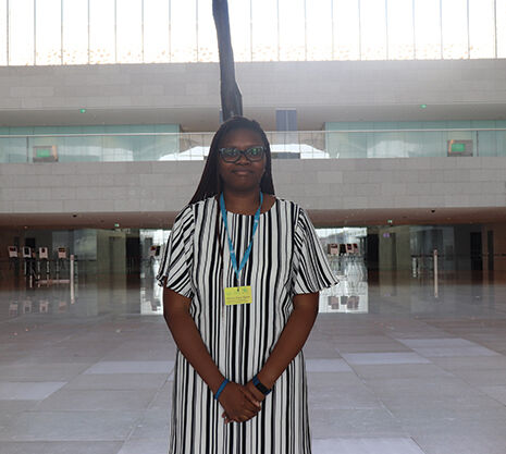 Princess Magor Agbozo, a UK freshman and biology major, takes classes from Doha, Qatar, which is seven hours ahead of Lexington. Photo provided by Agbozo.