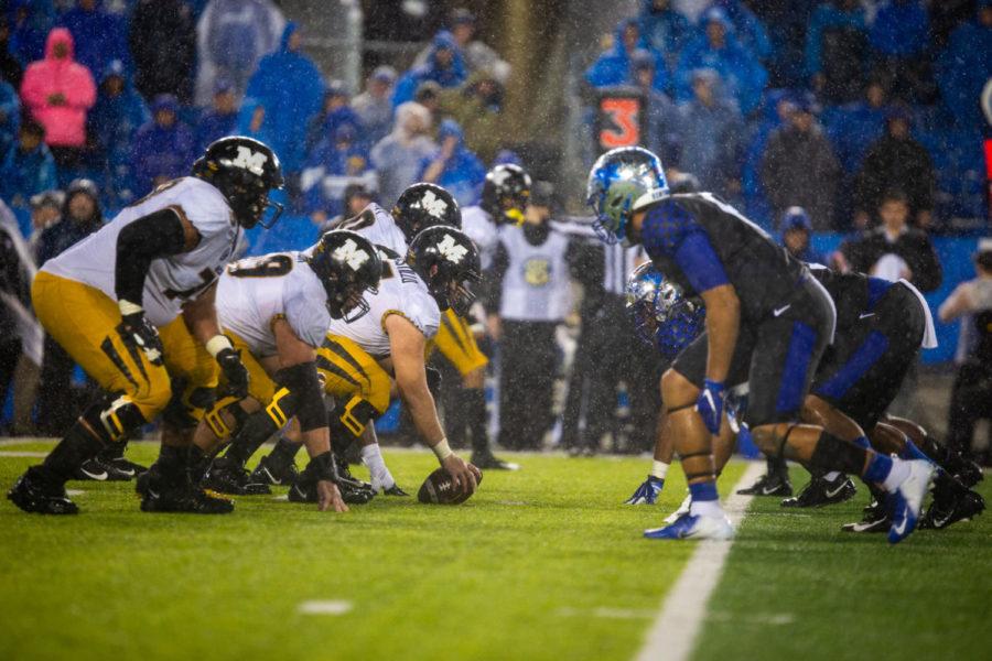 The+Missouri+offense+lines+up+against+the+Kentucky+defense+during+the+game+against+Missouri+on+Saturday%2C+Oct.+26%2C+2019%2C+at+Kroger+Field+in+Lexington%2C+Kentucky.+Kentucky+won+29-7.+Photo+by+Jordan+Prather+%7C+Staff