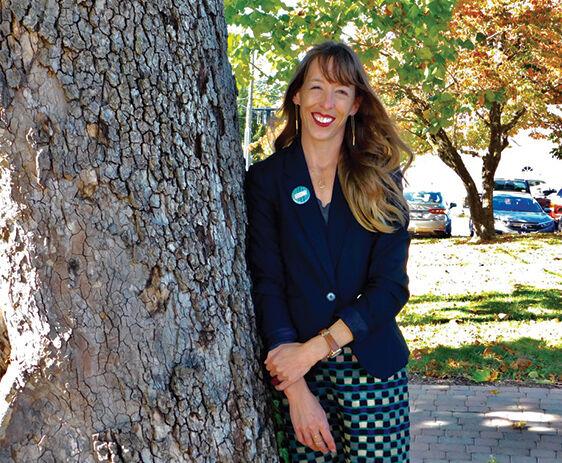 Hannah Legris, candidate for the District 3 seat for Urban City Council, poses for a portrait on Columbia Avenue in Lexington, Kentucky, on Oct. 14, 2020. Photo by Emily Girard | Staff