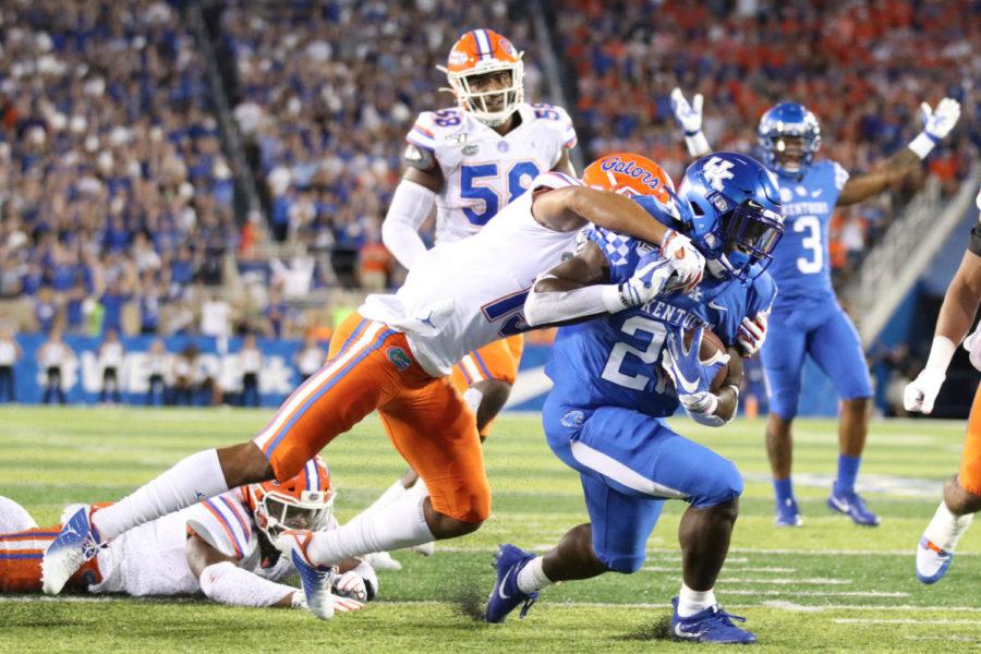 Kentucky+running+back+Kavosiey+Smoke+nearly+scores+during+the+game+against+Florida+on+Saturday%2C+September+14%2C+2019+in+Lexington%2C+Ky.+Kentucky+lost+29-21.+Photo+by+Chase+Phillips+%7C+Staff