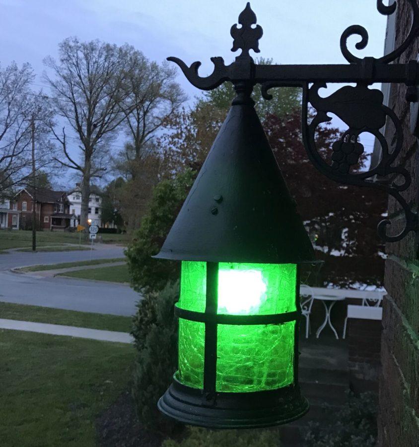 One of nearly a dozen photographs of green lights around Kentucky during the early days of COVID, to honor those lost in the pandemic. 
