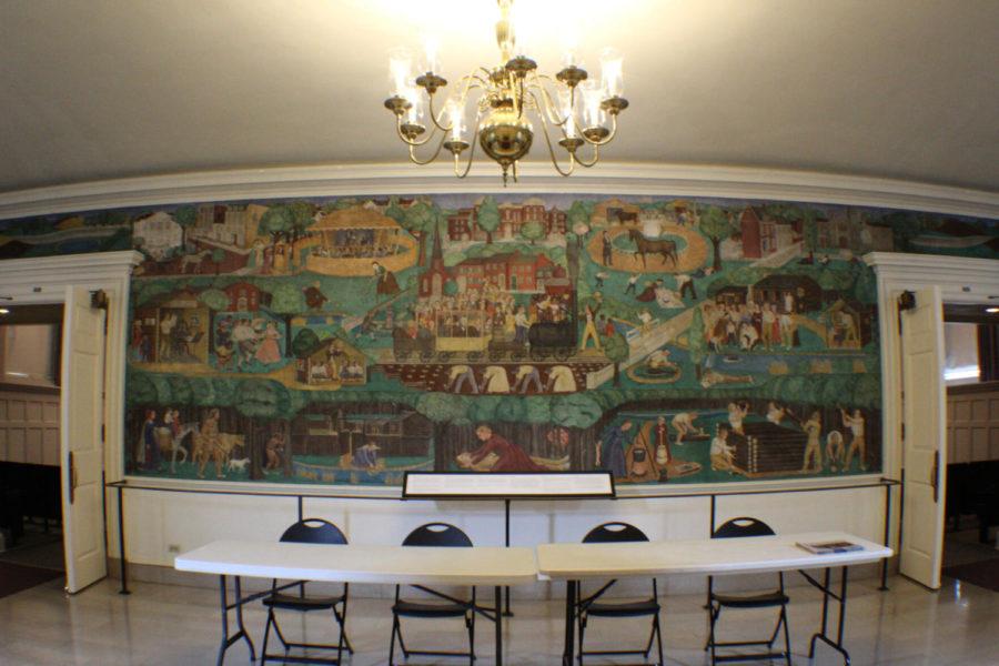 Mural in Memorial Hall on the campus of the University of Kentucky on Friday, March 31, 2017. Photo by Adam Sherberg | Archive 