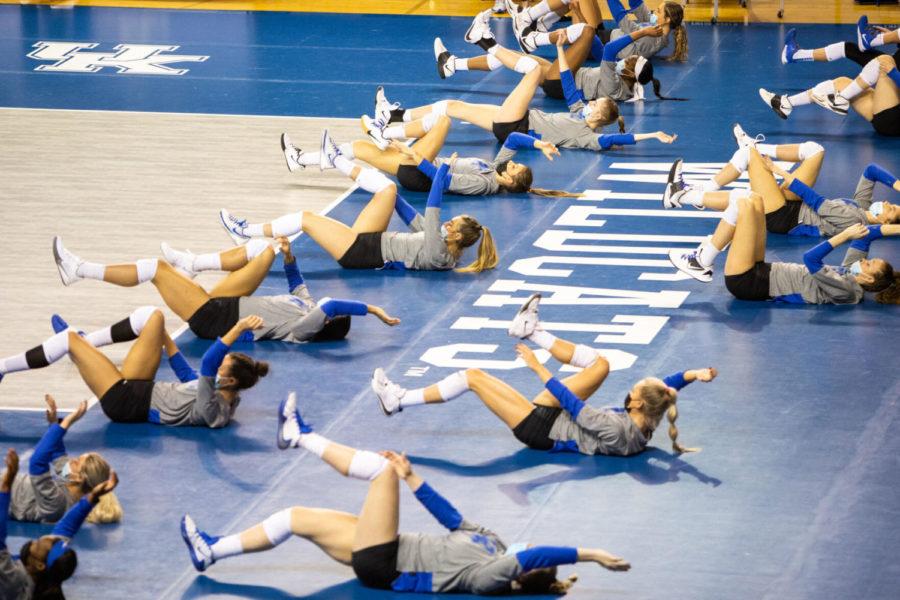 The+Wildcats+stretch+before+the+UK+vs.+Louisiana+State+University+game+on+Friday%2C+March+5%2C+2021%2C+at+Memorial+Coliseum+in+Lexington%2C+Kentucky.+UK+won+3-0.+Photo+by+Jack+Weaver+%7C+Staff