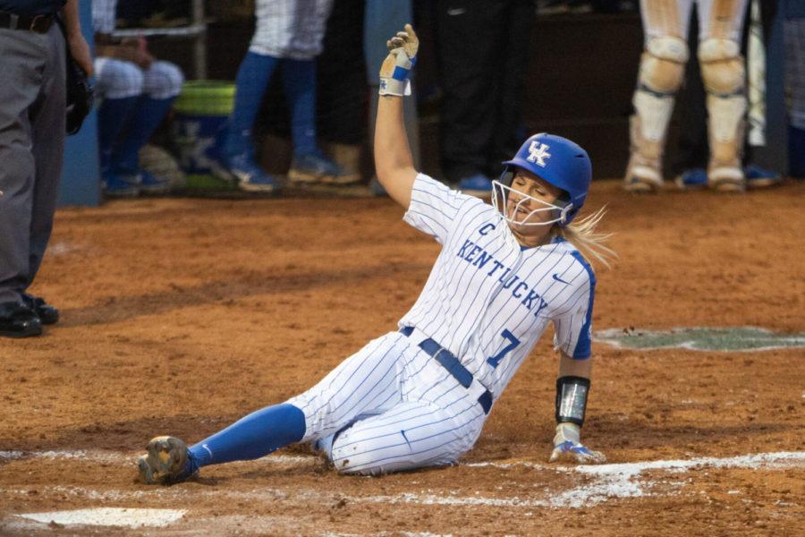 Kentucky+Wildcat+Autumn+Humes+%287%29+slides+into+home+plate+during+the+UK+vs.+Eastern+Kentucky+game+on+Tuesday%2C+March+16%2C+2021%2C+at+Cropp+Softball+Stadium+in+Lexington%2C+Kentucky.+UK+won+6-5.+Photo+by+Jack+Weaver+%7C+Staff