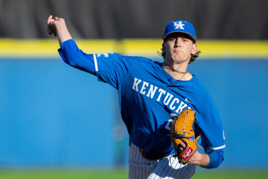 Kentucky+Wildcat+Ryan+Hagenow+%2824%29+pitches+during+the+University+of+Kentucky+vs.+Eastern+Kentucky+University+baseball+game+on+Tuesday%2C+March+2%2C+2021%2C+at+Kentucky+Proud+Park+in+Lexington%2C+Kentucky.+UK+won+6-3+Photo+by+Michael+Clubb+%7C+Staff