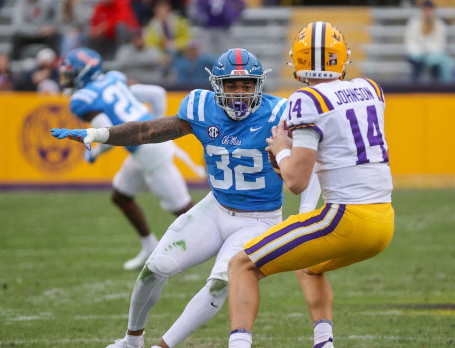 Ole Miss Football vs LSU on December 19th, 2020 at Tiger Stadium in Baton Rouge, LA. Photo by Joshua McCoy/Ole Miss Athletics Twitter and Instagram: @OleMissPix Buy Photos at RebelWallArt.com