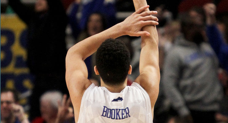 Kentucky+guard+Devin+Booker+throws+up+a+hand+sign+after+scoring+a+three+pointer+during+the+first+half+of+the+UK+vs.+UCLA+game+at+the+United+Center+in+Chicago+%2C+Il.%2C+on+Saturday%2C+December+20%2C+2014.+Photo+by+Jonathan+Krueger