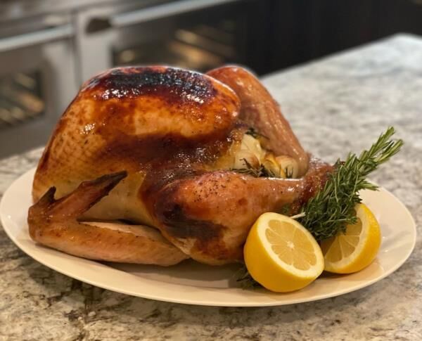 Holiday turkey made with homemade brine using Livia’s Seasoning Salt.