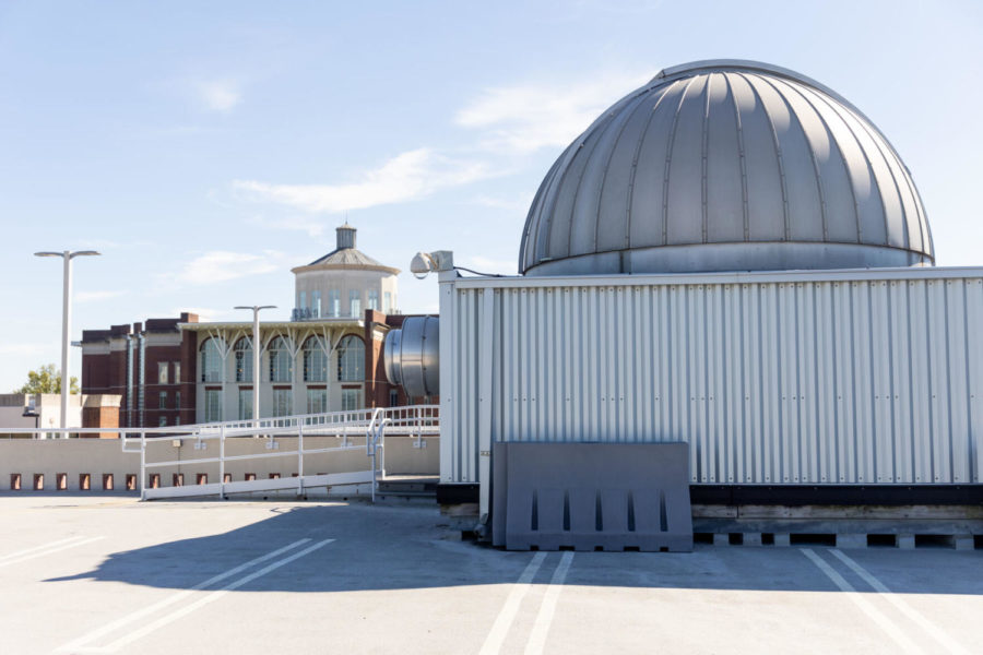 The MacAdam Student Observatory on Wednesday, Oct. 27, 2021, on the roof of Parking Garage Structure #2 in Lexington, Kentucky. Photo by Jack Weaver | Staff