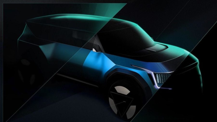 Kia revealed the first official images of the Kia Concept EV9, an all-electric SUV concept that the automaker will officially unveil at the upcoming AutoMobility LA auto show. (Kia)