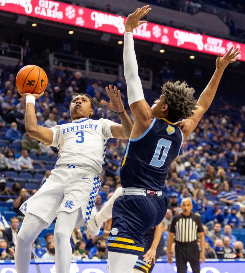 Kentucky+Wildcats+guard+TyTy+Washington+Jr.+%283%29+shoots+the+ball+during+the+UK+vs.+Southern+basketball+game+on+Tuesday%2C+Dec.+7%2C+2021%2C+at+Rupp+Arena+in+Lexington%2C+Kentucky.+UK+won+76-64.+Photo+by+Jack+Weaver+%7C+Staff