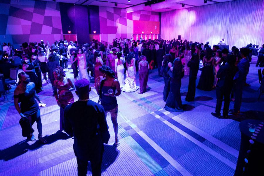 Students socialize and dance during the SAB Underground Formal on Friday, Feb. 18, 2022, at Gatton Student Center in Lexington, Kentucky. Photo by Michael Clubb | Staff