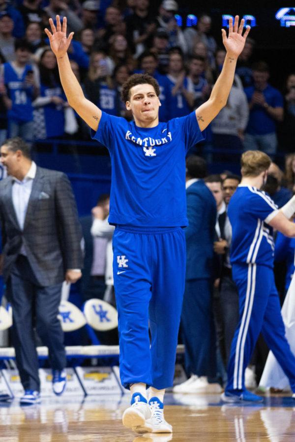 Kentucky+Wildcats+guard+Kellan+Grady+is+recognized+during+the+senior+day+celebration+before+the+UK+vs.+Ole+Miss+mens+basketball+game+on+Tuesday%2C+March+1%2C+2022%2C+at+Rupp+Arena+in+Lexington%2C+Kentucky.+UK+won+83-72.+Photo+by+Michael+Clubb+%7C+Staff