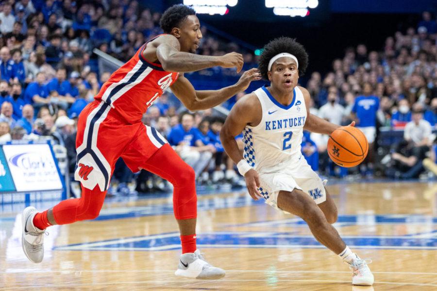 Kentucky+Wildcats+guard+Sahvir+Wheeler+%282%29+dribbles+towards+the+basket+during+the+UK+vs.+Ole+Miss+mens+basketball+game+on+Tuesday%2C+March+1%2C+2022%2C+at+Rupp+Arena+in+Lexington%2C+Kentucky.+UK+won+83-72.+Photo+by+Jack+Weaver+%7C+Staff