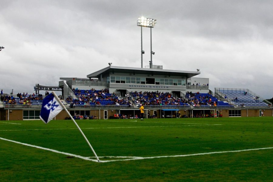 The Wendell and Vickie Bell Soccer Complex was filled with fans to watch both the mens and womens soccer teams win their matches at the Wendell and Vickie Bell Soccer Complex in Lexington, Ky., on Sunday, August 31, 2014. Photo by Jonathan Krueger