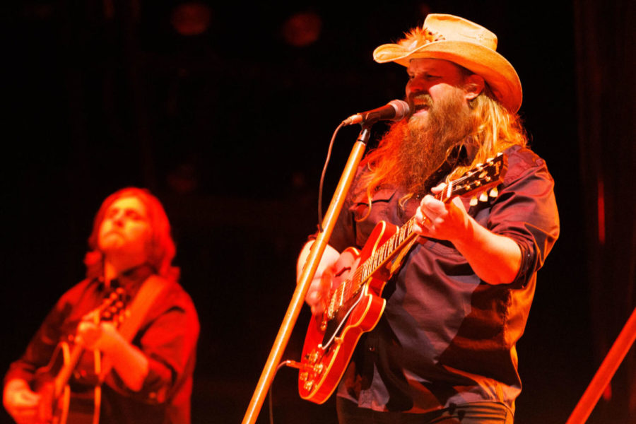 Chris Stapleton performs during his “A Concert for Kentucky” on Saturday, April 23, 2022, at Kroger Field in Lexington, Kentucky. Photo by Michael Clubb | Staff