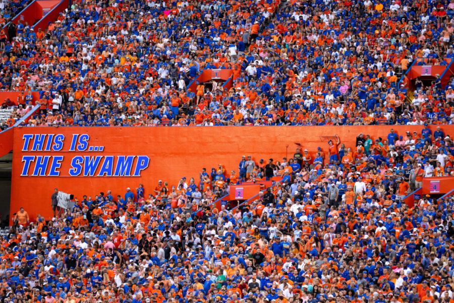 Florida fans fill the stands during the No. 20 Kentucky vs. No. 12 Florida football game on Saturday, Sept. 10, 2022, at Ben Hill Griffin Stadium in Gainesville, Florida. UK won 26-16. Photo by Jack Weaver | Staff