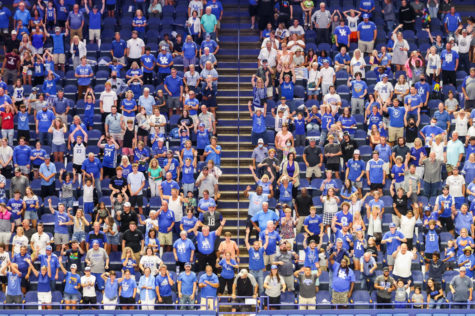 Fans cheer during an open practice and telethon benefitting flood victims in Eastern Kentucky at Rupp Arena on Tuesday, Aug. 2, 2022 in Lexington, Kentucky. Photo by Isabel McSwain | Kentucky Kernel