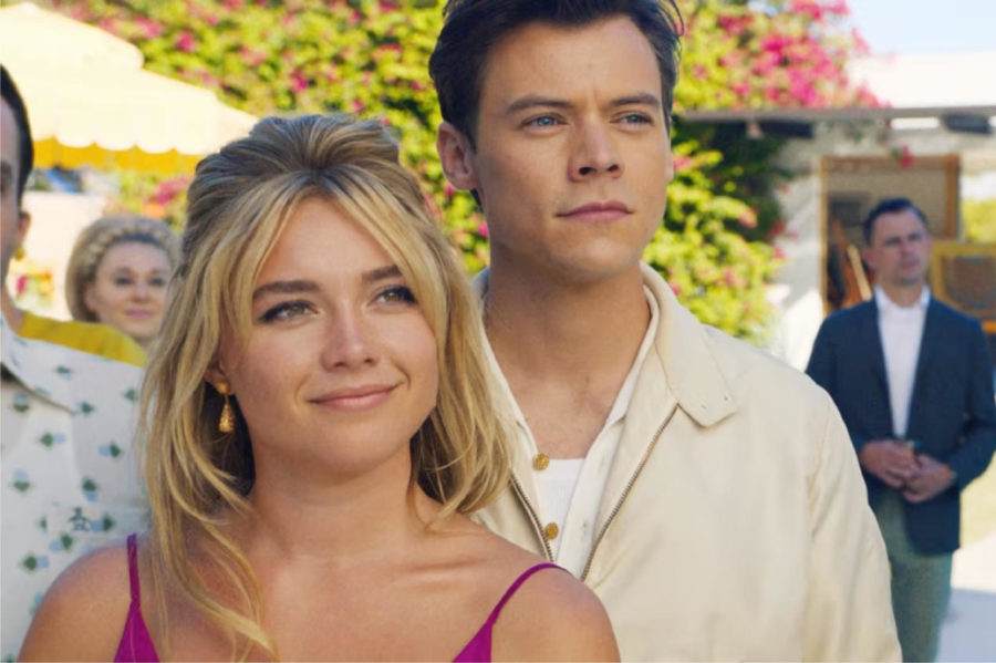 Florence Pugh and Harry Styles in “Don’t Worry Darling.” Photo provided by Warner Bros. Entertainment.