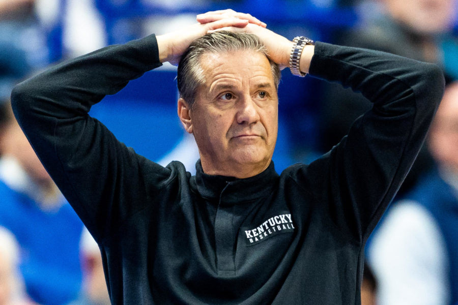 Kentucky+Wildcats+head+coach+John+Calipari+holds+his+hands+over+his+head+during+the+No.+16+Kentucky+vs.+Yale+mens+basketball+game+on+Saturday%2C+Dec.+10%2C+2022%2C+at+Rupp+Arena+in+Lexington%2C+Kentucky.+UK+won+69-59.+Photo+by+Jack+Weaver+%7C+Staff